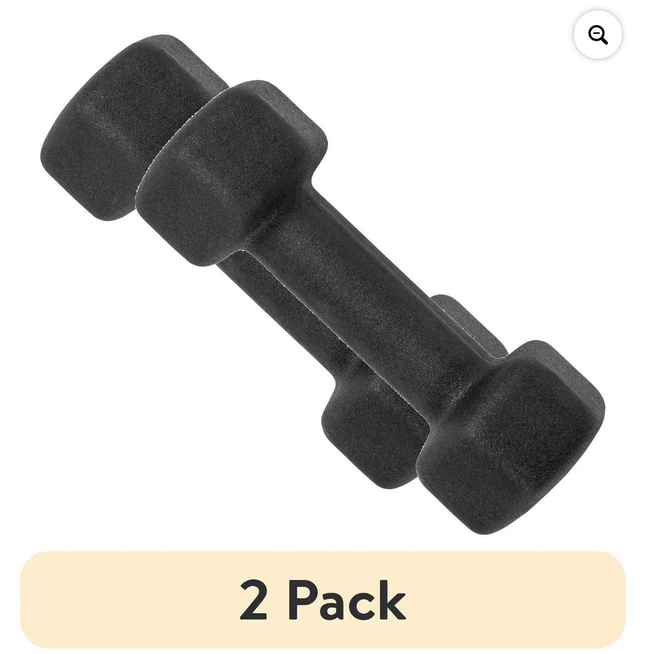 (2 pack) CAP Neoprene Comfort Grip Dumbbell, Black, 5 lbs