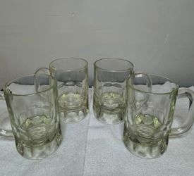 SO CUTE SET of 4 Sturdy Glass "Mini" Mugs