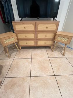 Dresser and Two Side Tables
