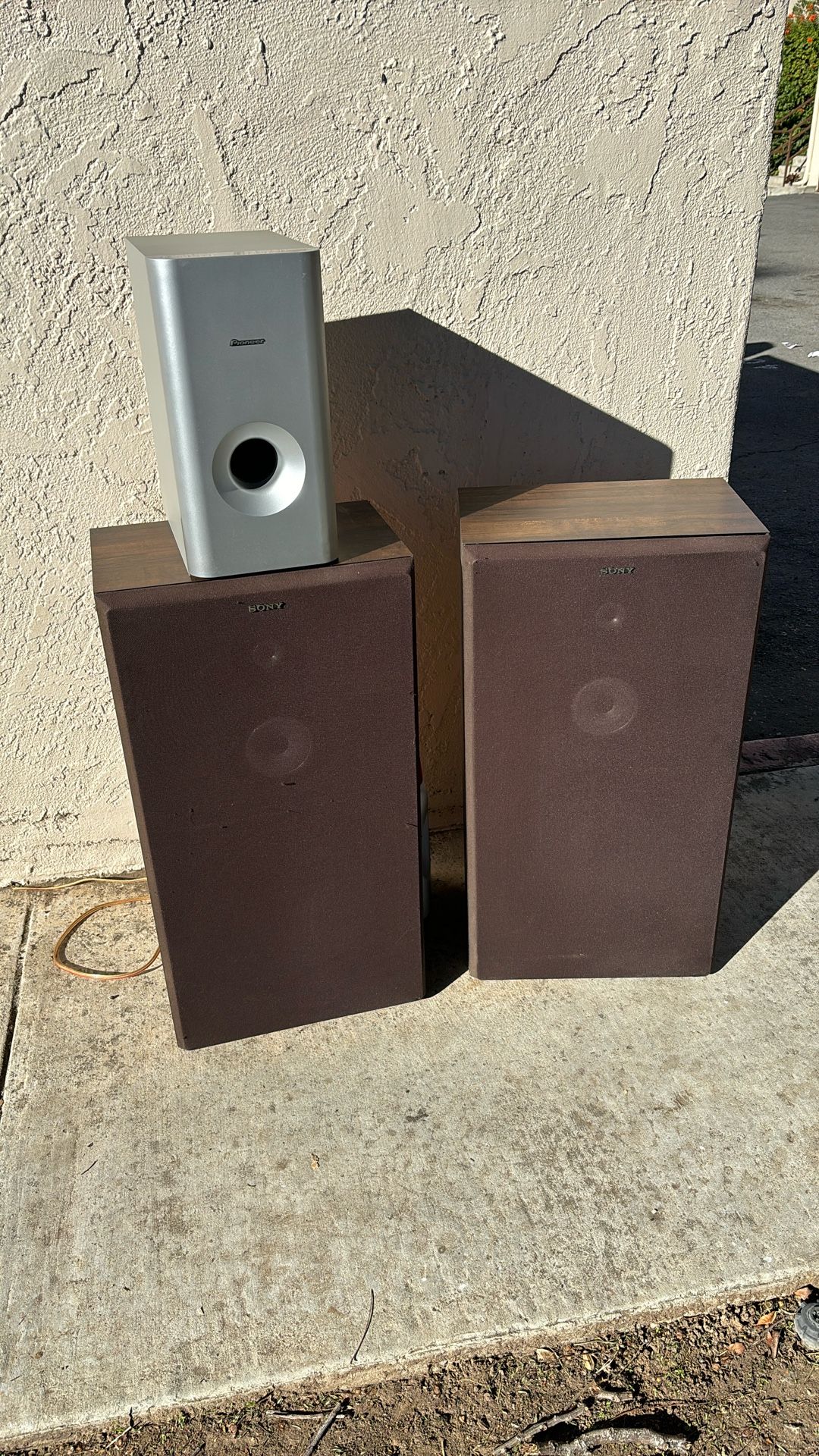 2 Sony Speakers And Pioneer Speaker