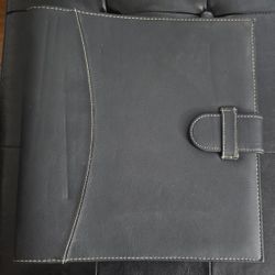 Large One Inch LEATHER binder NEW