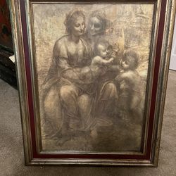 Leonardo Da Vinci The Virgin And Child With Saint Ann John Baptist Pro Frame 