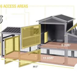 😀 Aivituvin- AIR61 Mobile Chicken Tractor for 2-3 Chickens( Inner Space 18.47ft²) - One Set