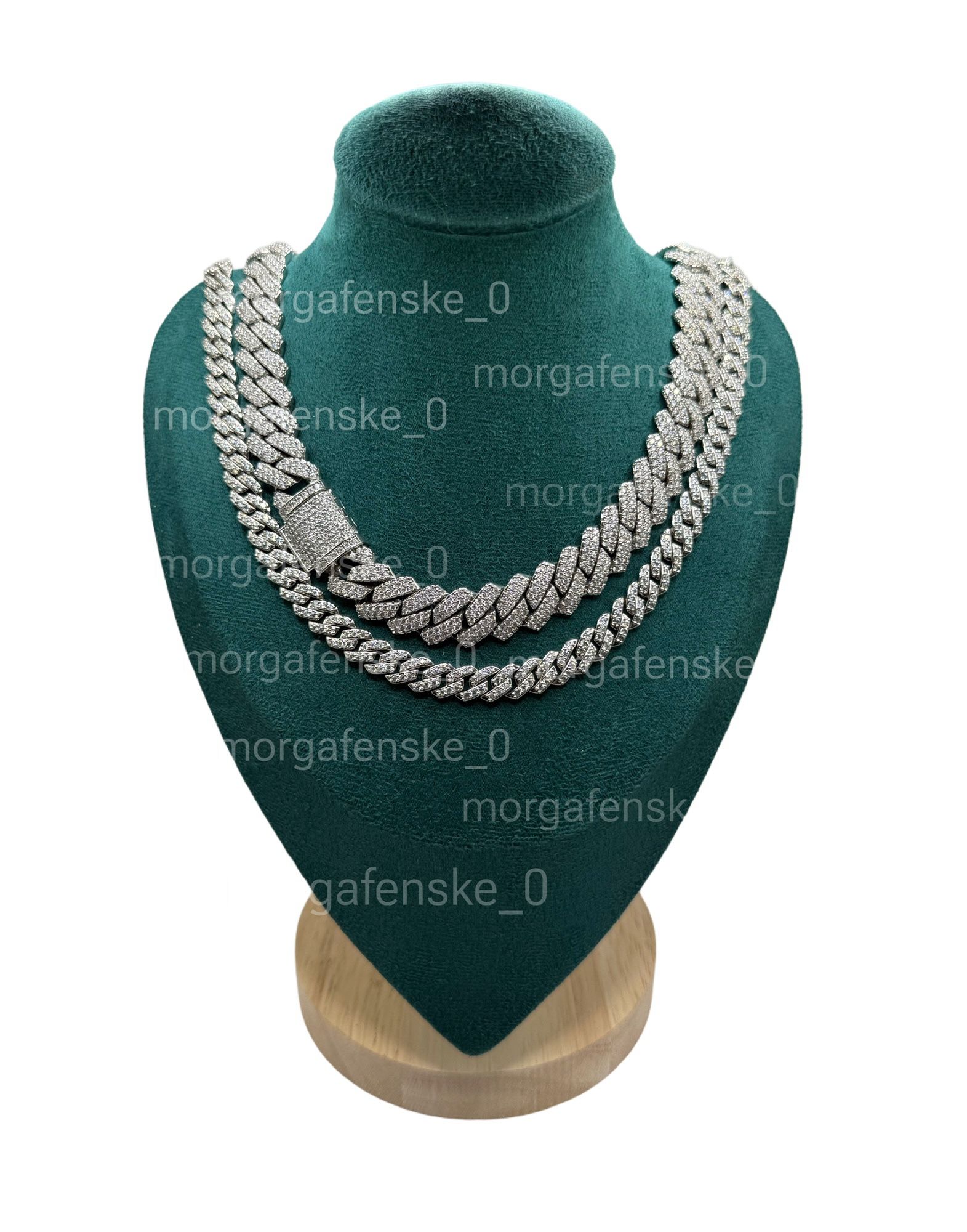 Moissanite Cuban Link Chain - Durable, Sterling Silver, Gift Him Or Her