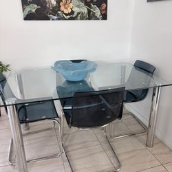 Glass Dining Table Set