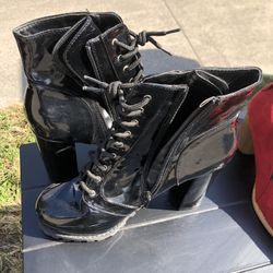 Women’s Black Leather Stilettos 