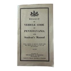1943โ1948 Digest Of Vehicle Code of Pennsylvania and Student Manual