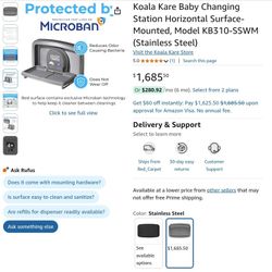 Koala Kare Baby Changing Station Horizontal Surface-Mounted, Model KB310-SSWM