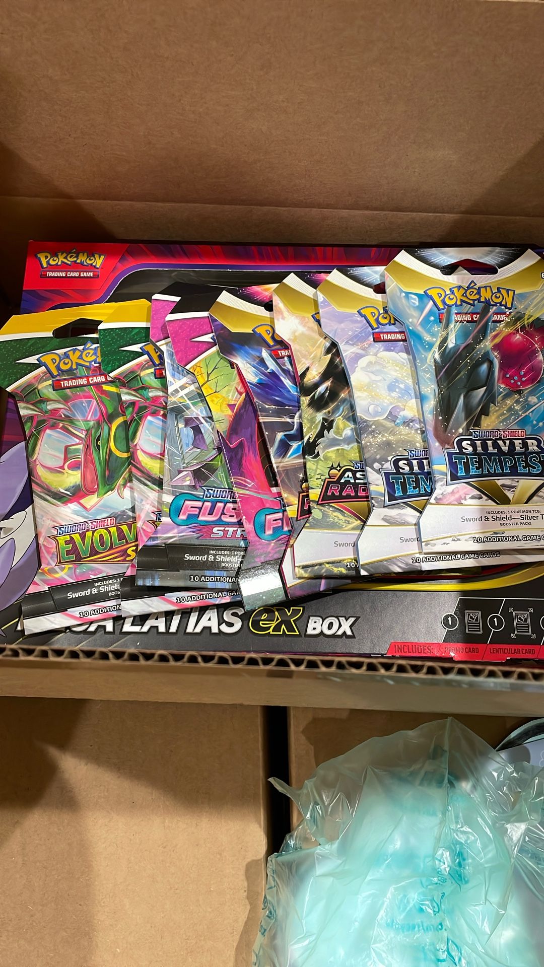 Pokemon sleeved packs-evolving skies, fusion strike, astral radiance, silver tempest