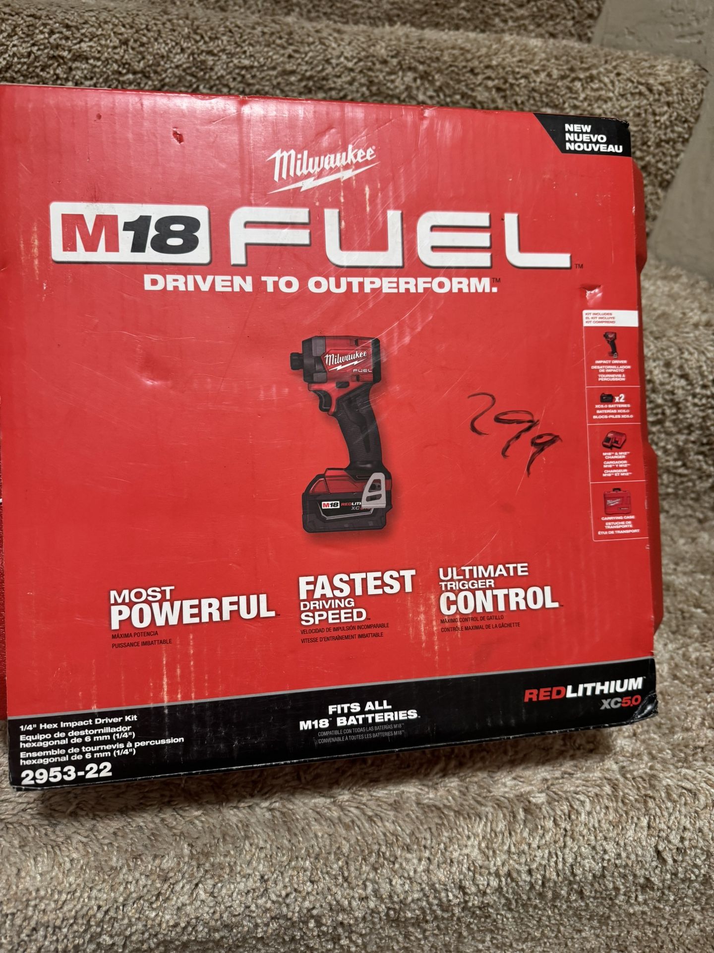 M18 FUEL 18V Lithium-Ion Brushless Cordless 1/4 in. Hex Impact Driver Kit with Two 5.0Ah Batteries Charger Hard Case
