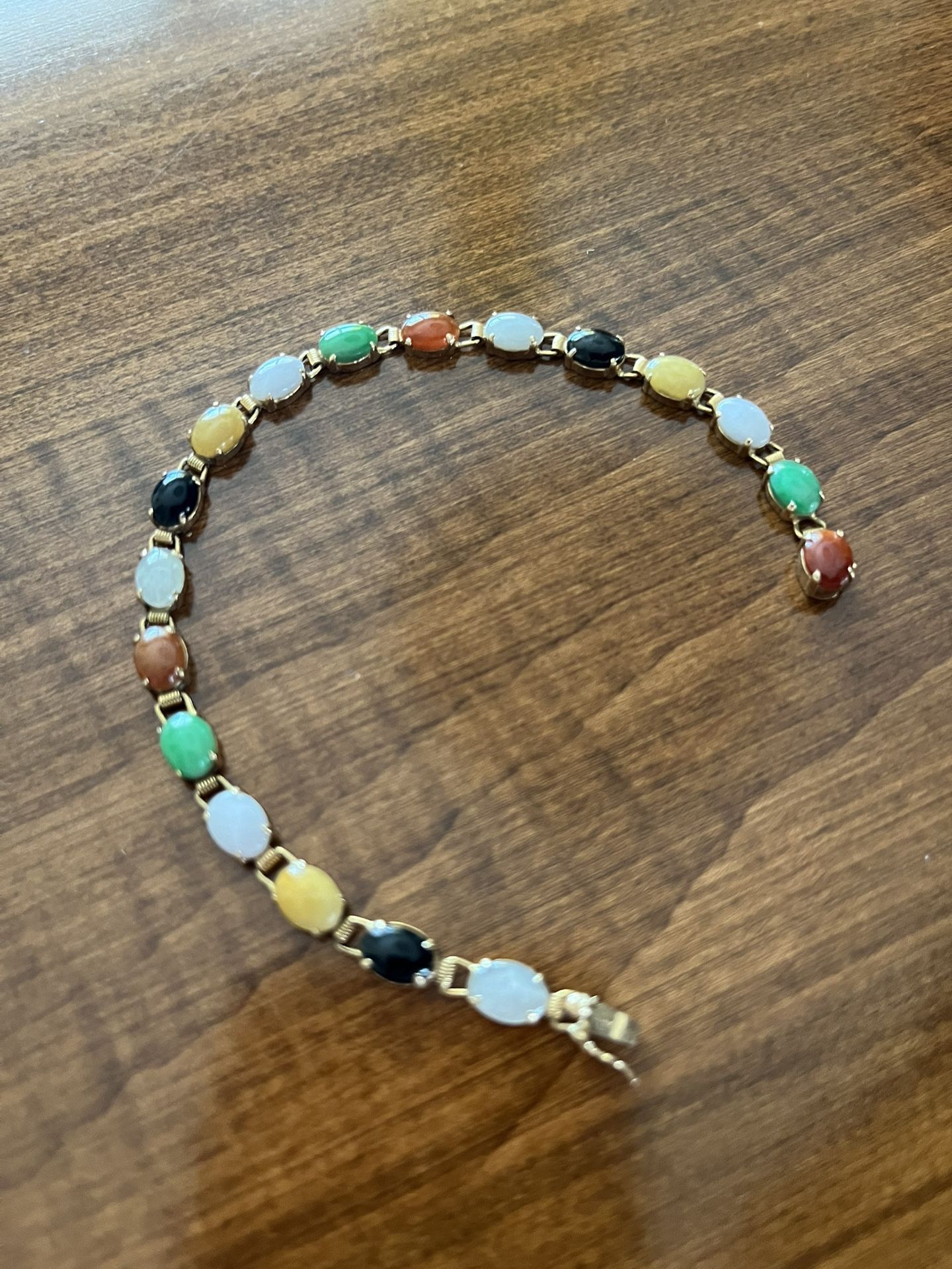 Multi Colored Jade Stone Bracelet