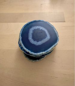 Blue Agate Coasters – Set of 8