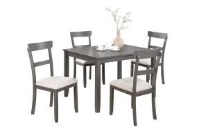 Brand new gray dining table (48"x30"x30"H) + 4 gray linen chairs