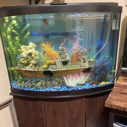 36 Gallon Fish Tank With Stand (comes everything in the pictures) (price negotiable) Thumbnail