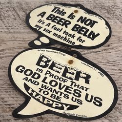 Vintage Beer Advertisements Funny Signs Suction cups Refrigerator Decor Collectable 