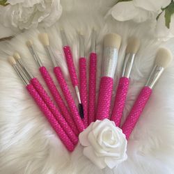 Neon pink Blinged Lurella brushes 