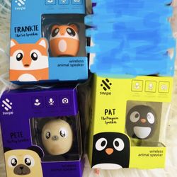 Pingüin, Fox, Pug Bluetooth Speakers. Little Speaker With Big Sound. Golf Ball Size. Connects With Any Bluetooth Device. Súper Cute And Super Fun! New