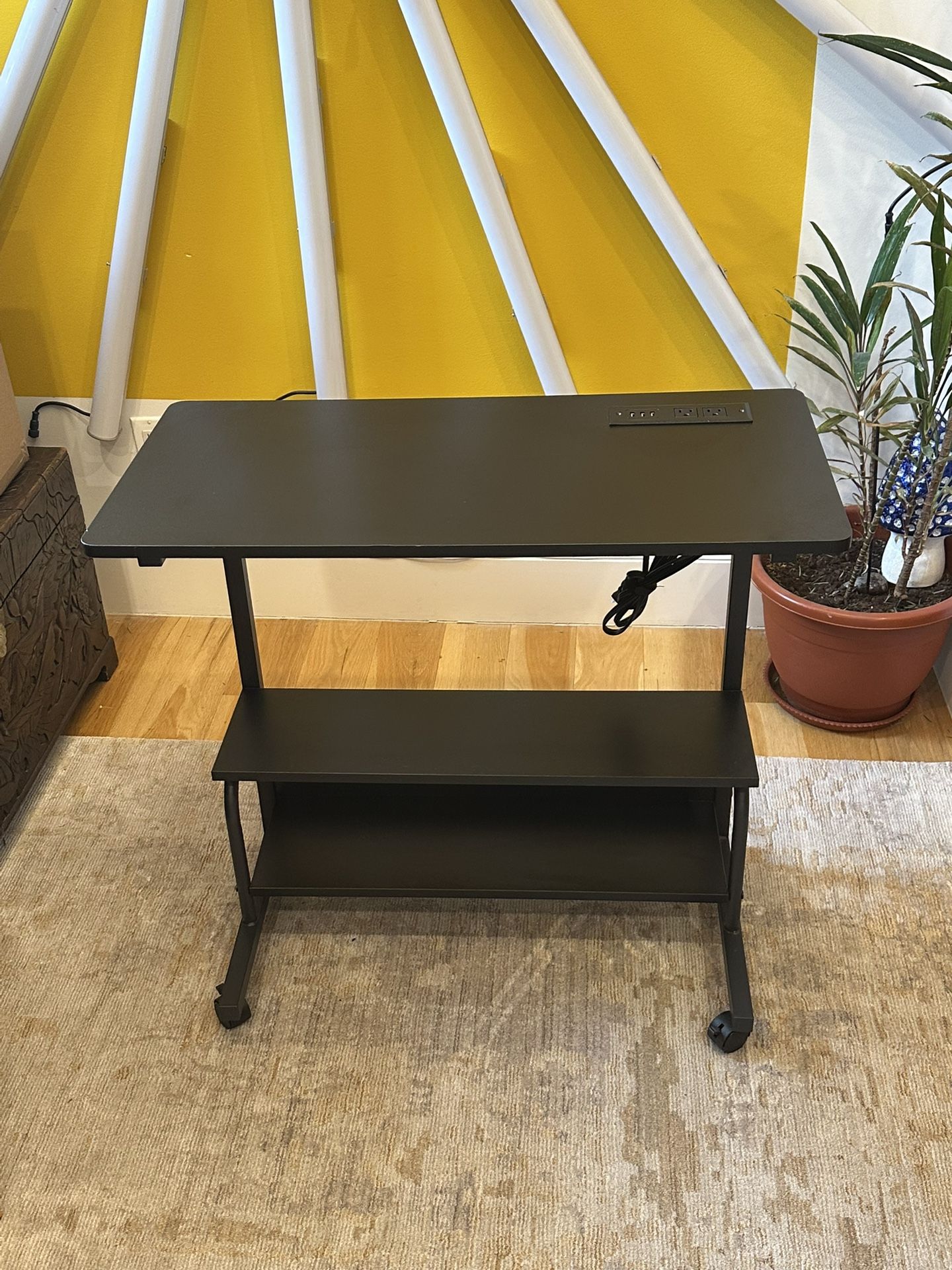 Rolling Side Table 32” H