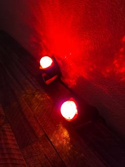 Set up two fire lights halloween