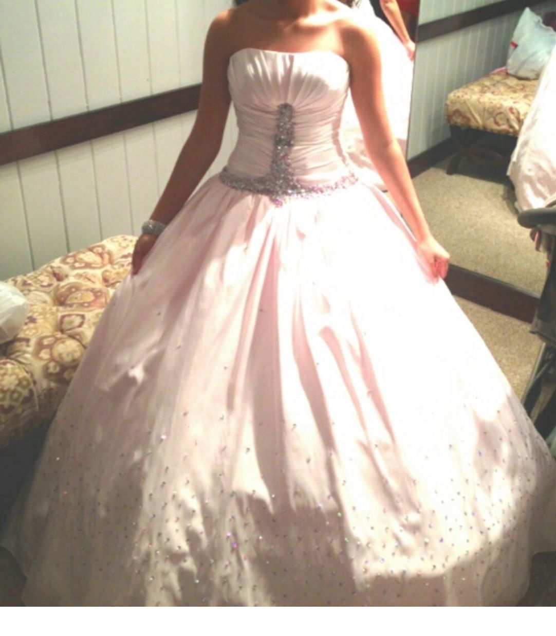 Pale Pink Quince/ Pageant Elegant Dress