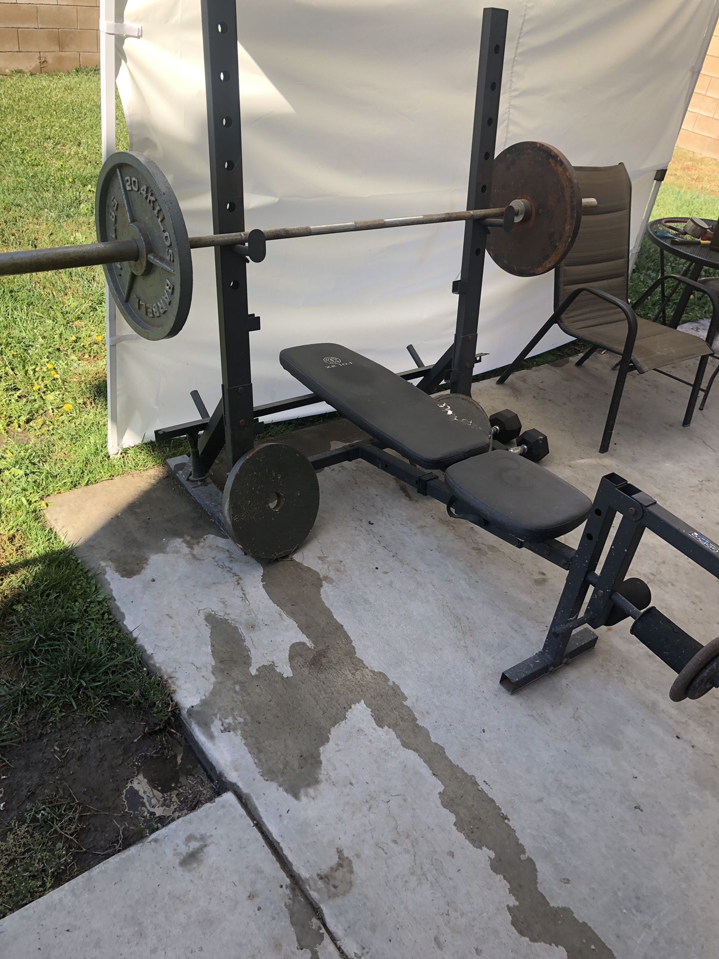 Weight bench and pull up station