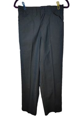 Retro Vintage 70's Galey & Lord Shiny Blue 2 ply blue pants 28W High Rise