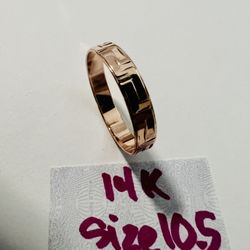 14K Solid Rose Gold Wedding Ring 10.5