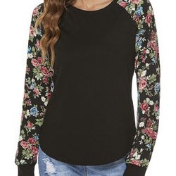 Long Sleeve T Shirts for Women Casual Blouses Tunic Tops Cute Color Block Blouses Tee Shirt