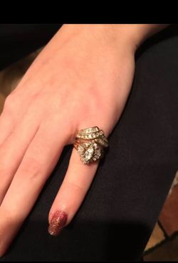 14k Gold 1k Diamond Total Weight Engagement/Wedding Band & Additional 14k Gold Diamond Band/wedding Band