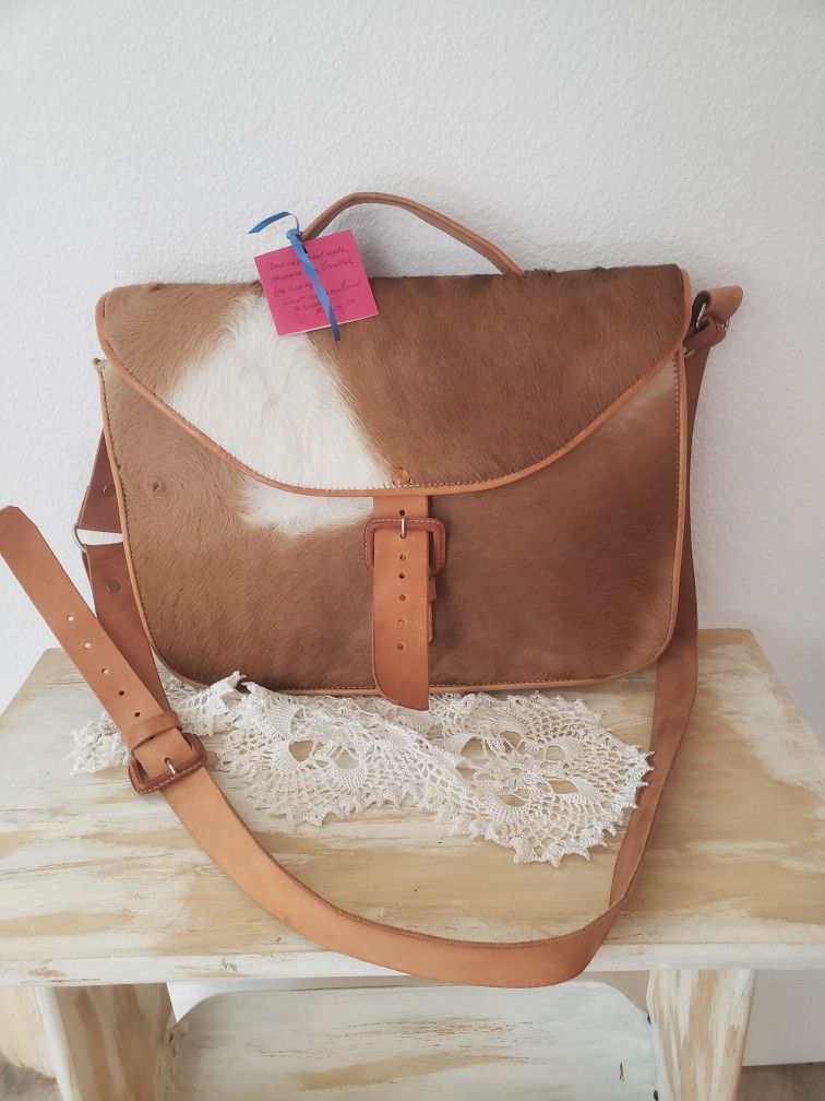 Goat Cowhide Hair Messenger Leather Bag