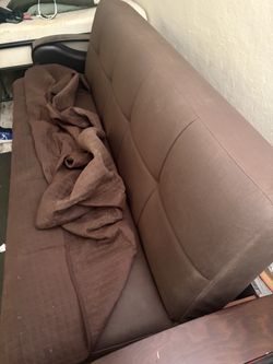 Like new FUTON BROWN SWEDE MARTERIAL