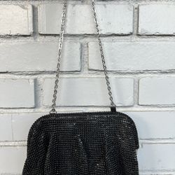 INC International Concepts Black Crystal Evening Bag Clutch Purse with Chain Strap