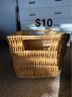 Woven Storage Basket with Handles