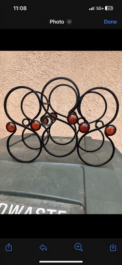 Black Rod Iron 6 Bottle Wine Rack