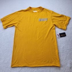 Soffe Authentic US Navy Short Sleeved Tee Shirt Gold Men's Size Small NWT