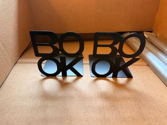 Black Metal BOOK Bookends Set of 2