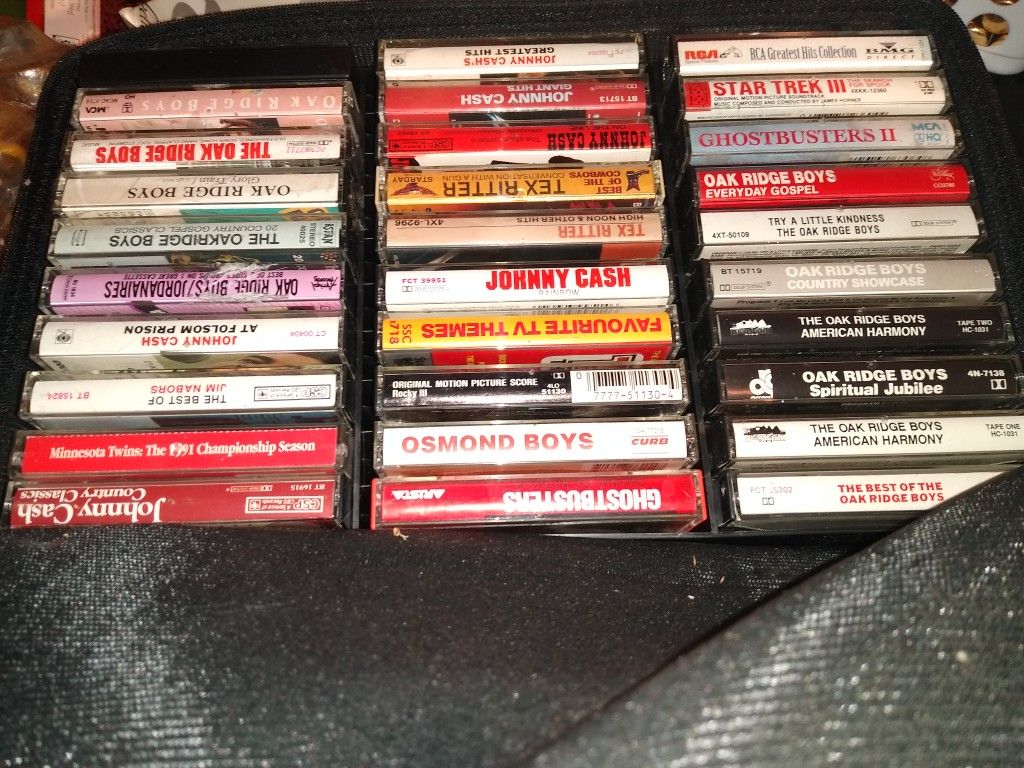 Johnny cash cassette tapes, and a few other