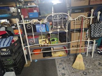 Rot iron bed frame.