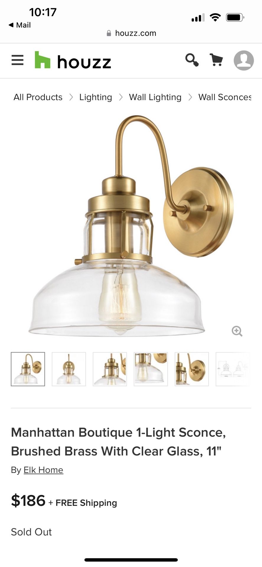 Two Brand New Brass Sconces