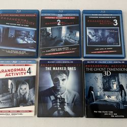 Paranormal Activity 1-6 Blu-rays