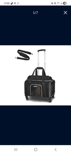 New- Petskd Top-Expandable Pet Carrier with Wheels 18x13x9.5 Inches
