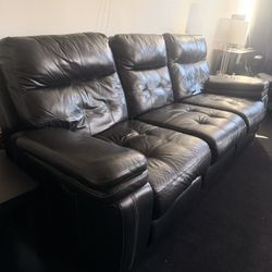 Leather Couch + Recliner 
