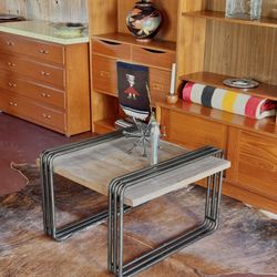 🐅 VINTISH INTERIORS 🐅 Handmade Custom Solid Wood & Metal Coffee Table 