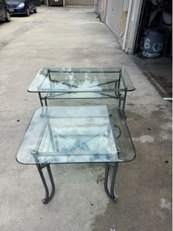 Heavy Duty Glass & Metal Table Set – $130OBO