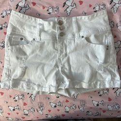 White Denim Shorts
