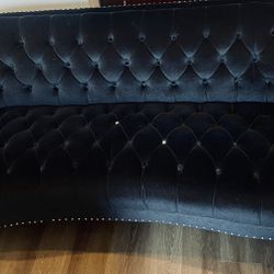 Black Velvet Tufted Sofa