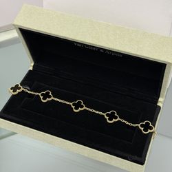 18k solid gold vca 5motif clover bracelet 