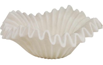 Braxio White Decorative Bowl – Resin Ruffle Bowl for Entryway