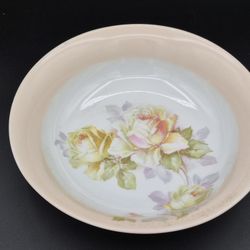 Vintage PM Bavaria Porcelain Bowl, Rose Floral, 9"