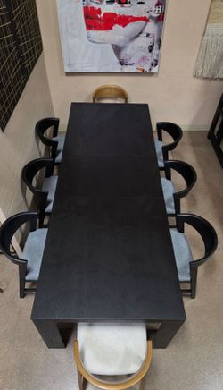 Hot Deal! New Contemporary Modern 7 pc Dining Table Set  in Black Finish